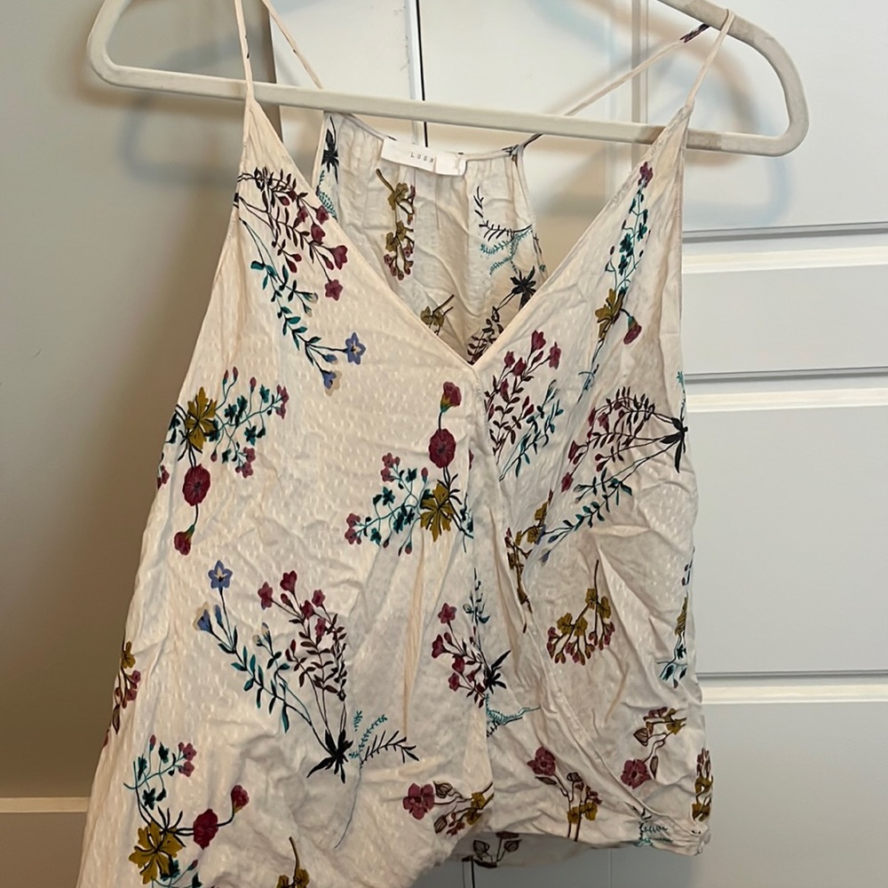 Cream floral tank